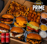 RODÍZIO EM CASA - 6x Hambúrgueres + 500g de Fritas + 500g Nuggets + 2X Coca-Cola 2L + 4 Molhos Especiais